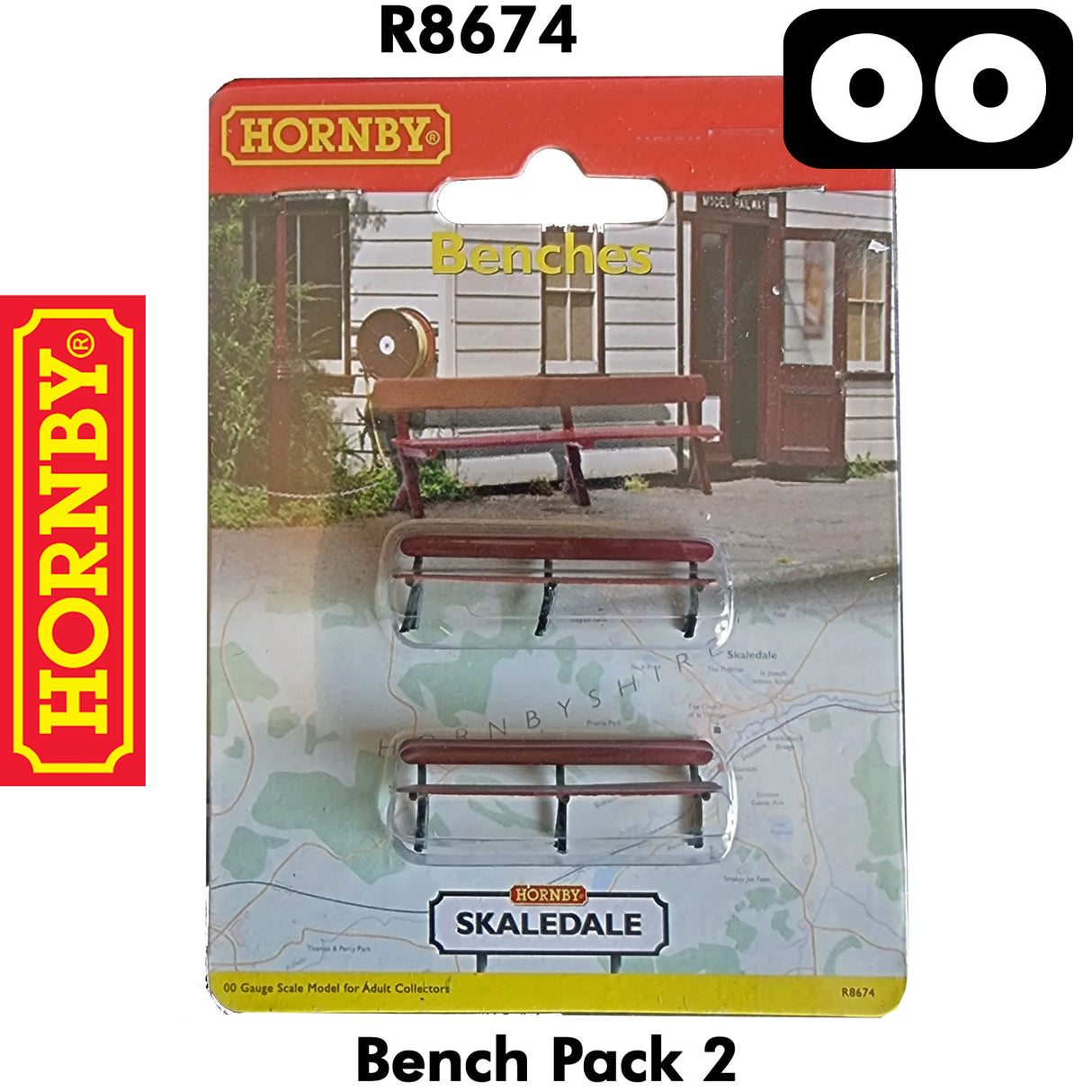 OO Gauge Bench Pack 2 Wood & Iron - 1:76 Scale | Hornby | R8764