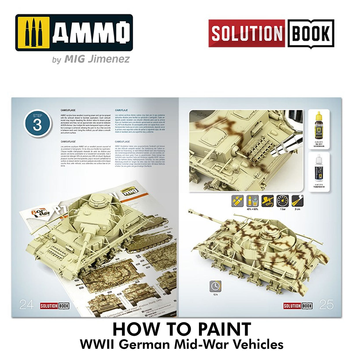 Solution Book 21 - How to Paint WWII German Mid-War Vehicles | Ammo by Mig Jimenez | MIG6527