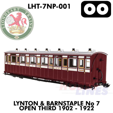 Lynton & Barnstaple Open 3rd No.7 1902-22 - DCC Ready  | Lionheart Trains | LHT-7NP-001