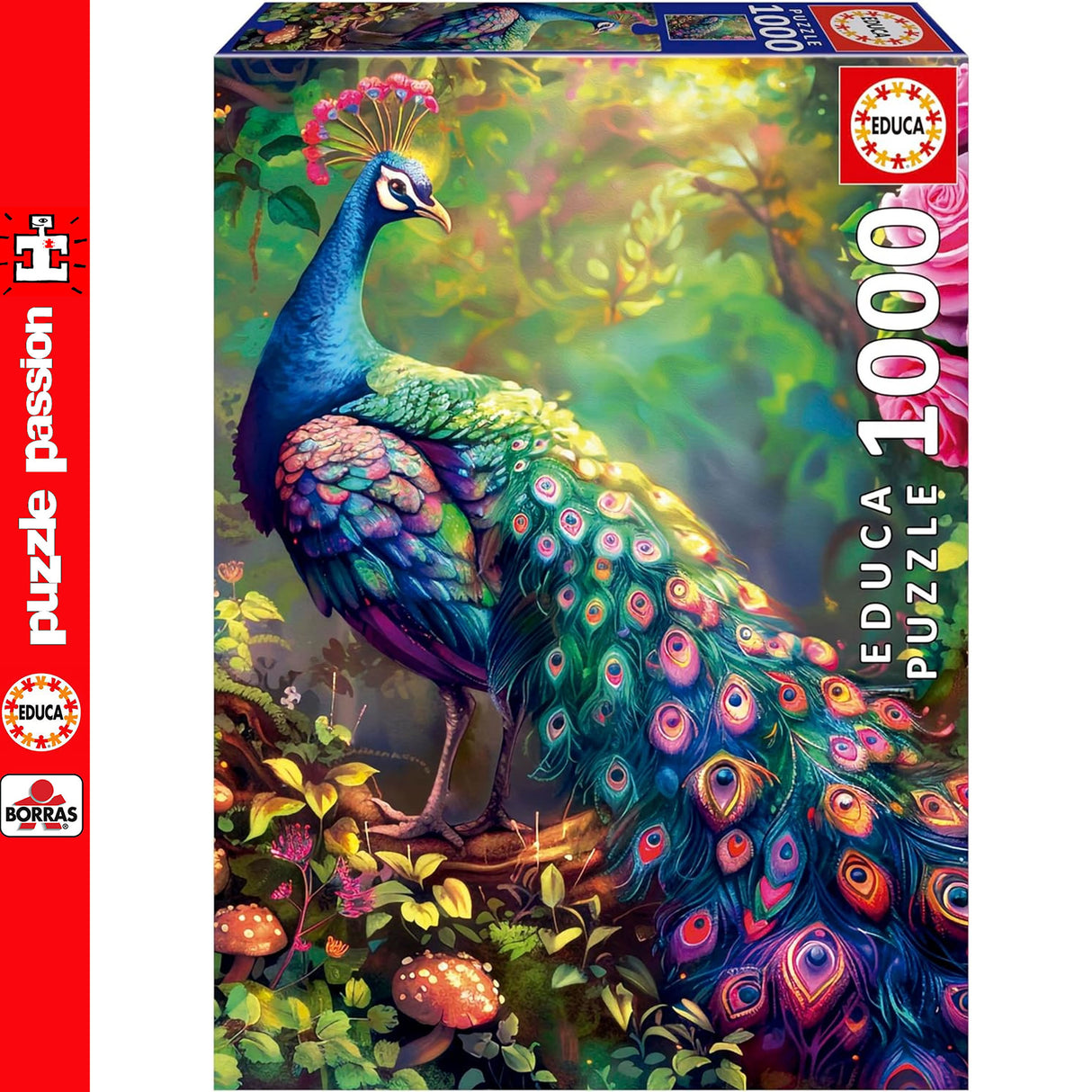 Educa PEACOCK GARDEN 1000pc Super Deluxe Jigsaw Puzzle Birds 20262