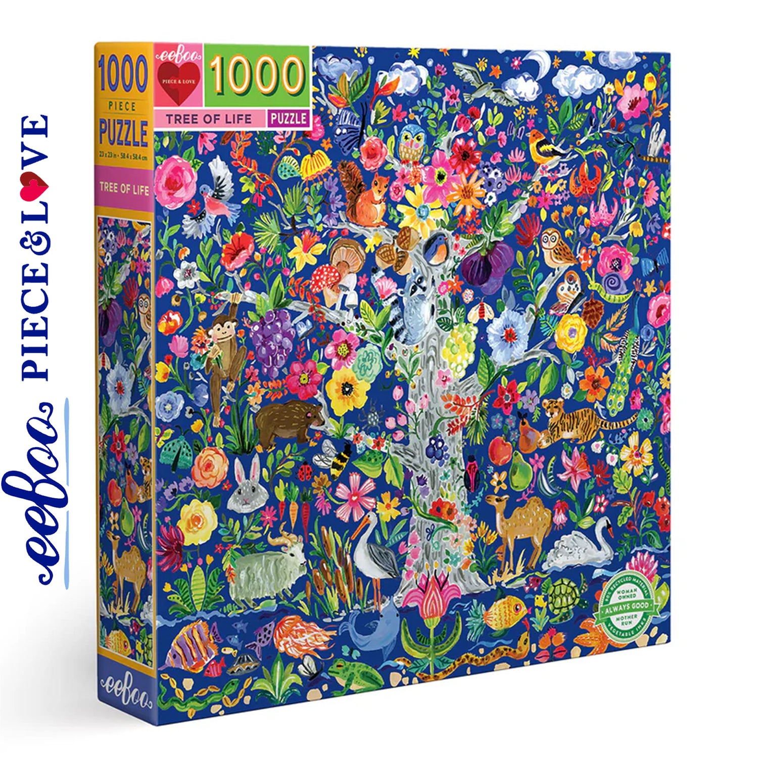 eeBoo TREE OF LIFE 1000 pc Square Jigsaw Puzzle Super Deluxe PZTTOL