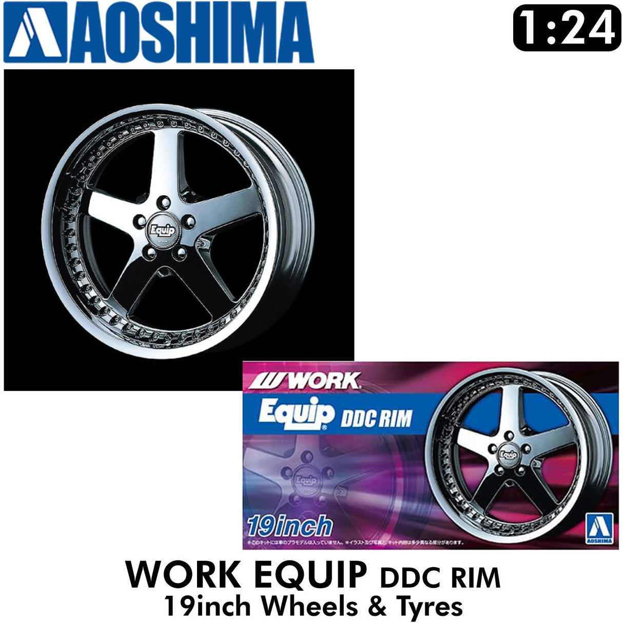 Wheels & Tyres WORK EQUIP 19inch Set of 4 Tuned Parts Aoshima 06945