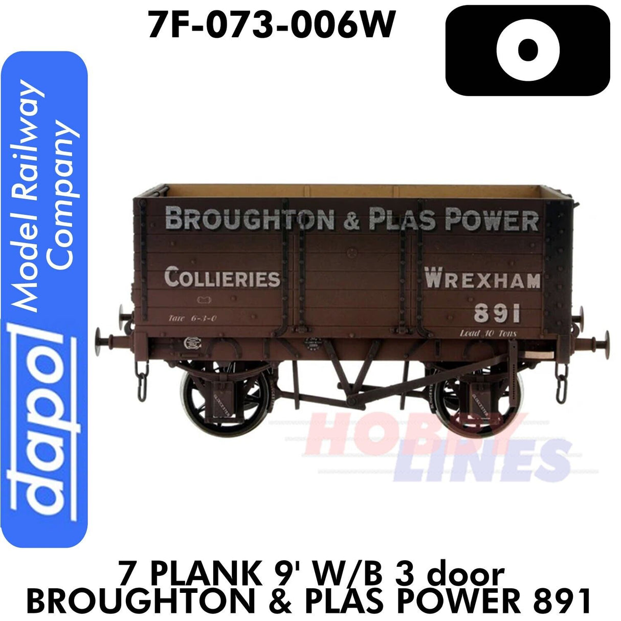 7 Plank 9' w/b 3 Door Broughton & Plas Power 891 | Dapol | 7F-073-006W