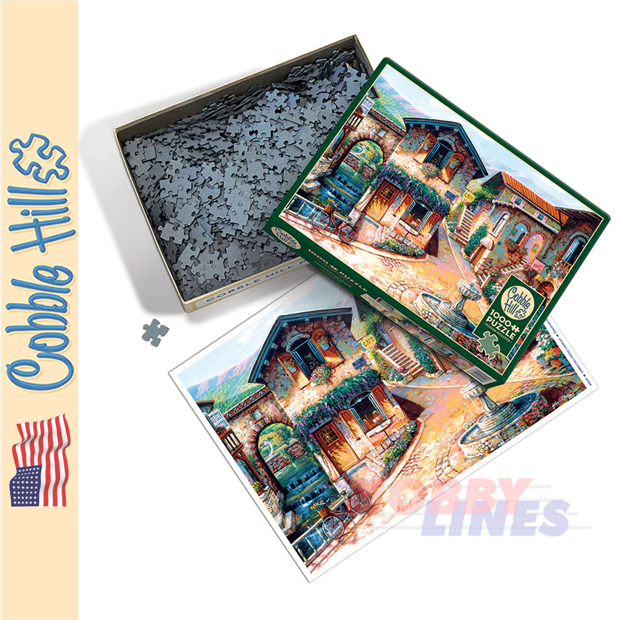 Fountain on the Square COBBLE HILL 1000pc jigsaw puzzle 40030