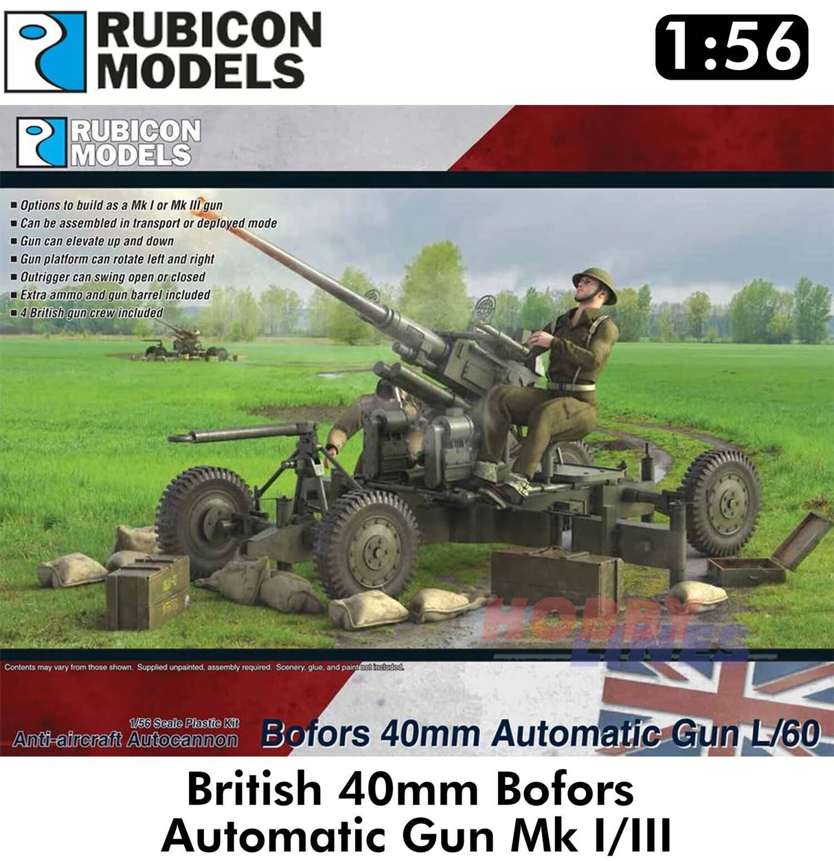 British 40mm Bofors Automatic Gun Mk I/III | Rubicon Model | 280123