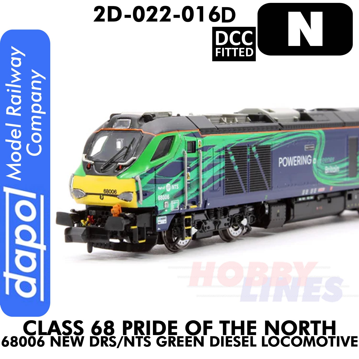 Class 68 Pride of the North 68006 New DRS/NTS Diesel -  DCC Fitted | Dapol | 2D-022-016D