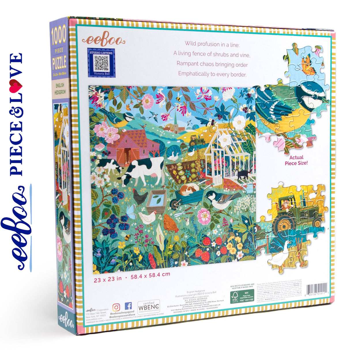 English Hedgerow  1000 pc Puzzle | eeBoo |  PZTEHG