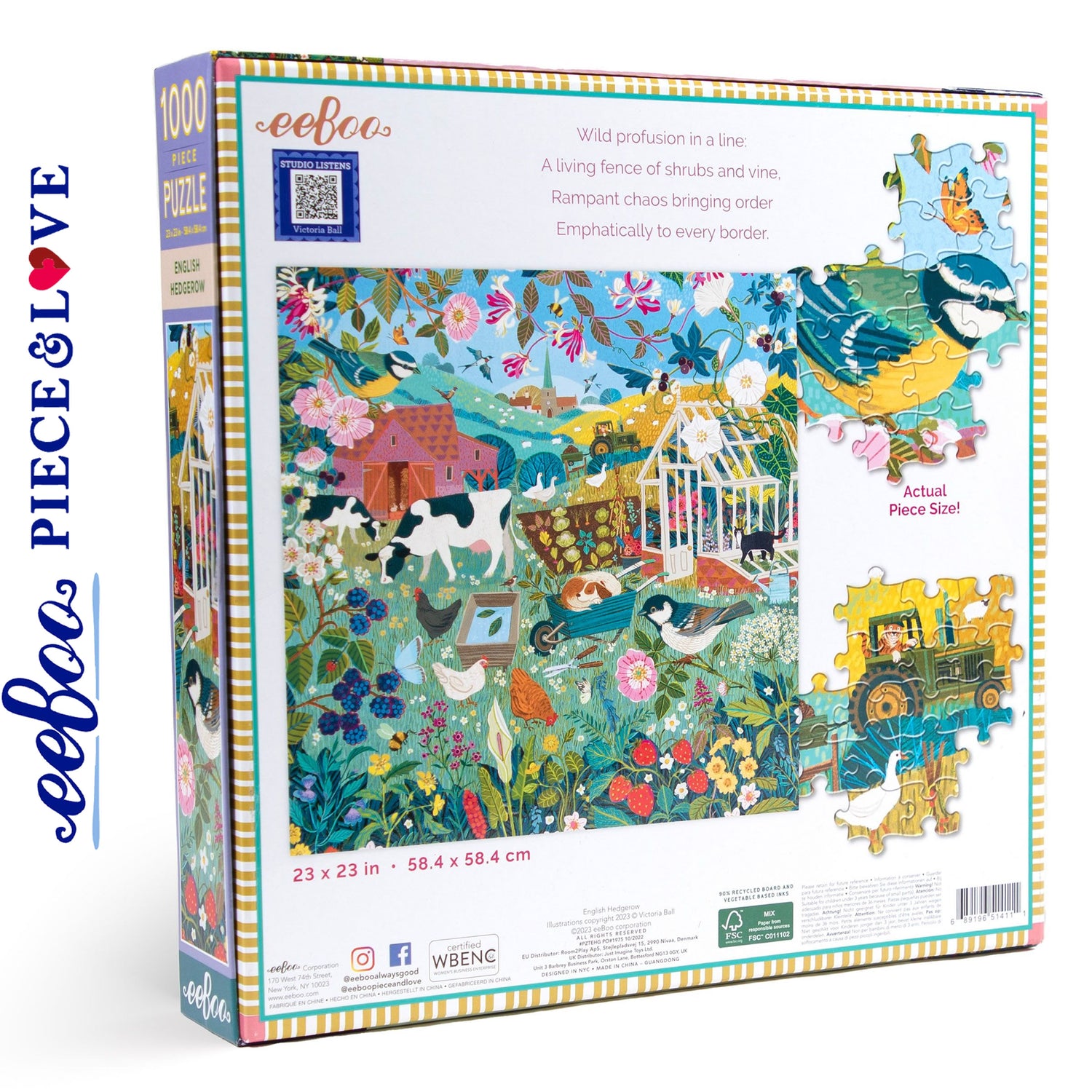 English Hedgerow  1000 pc Puzzle | eeBoo |  PZTEHG