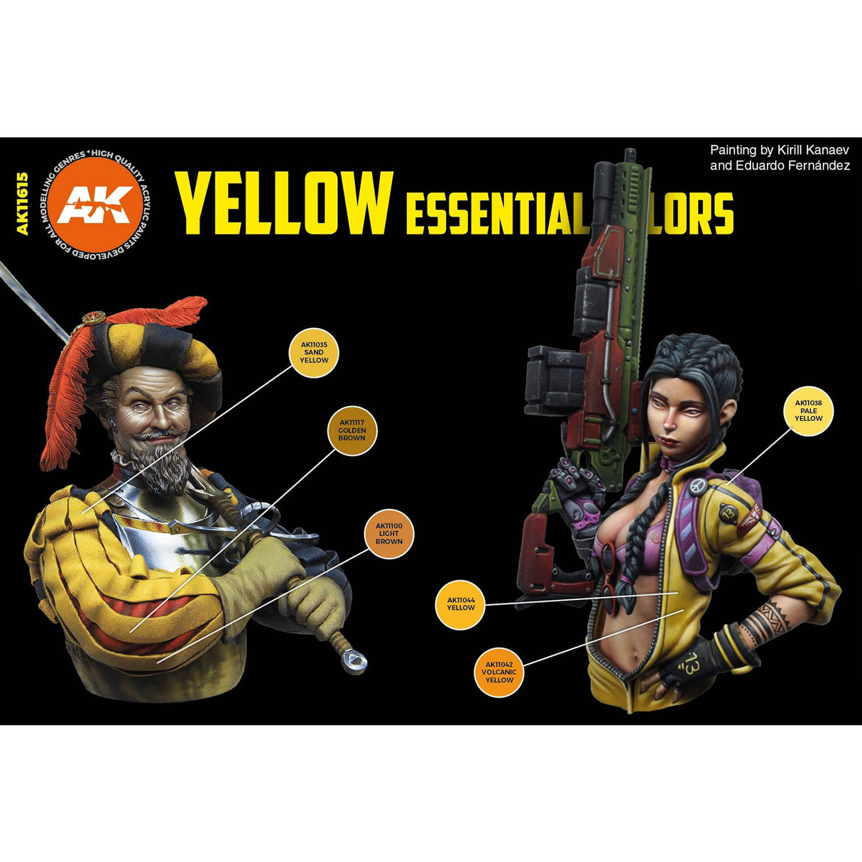 Yellow Essential Colours - 3G Acrylic Paint x 6 | AK interactive | AK11615