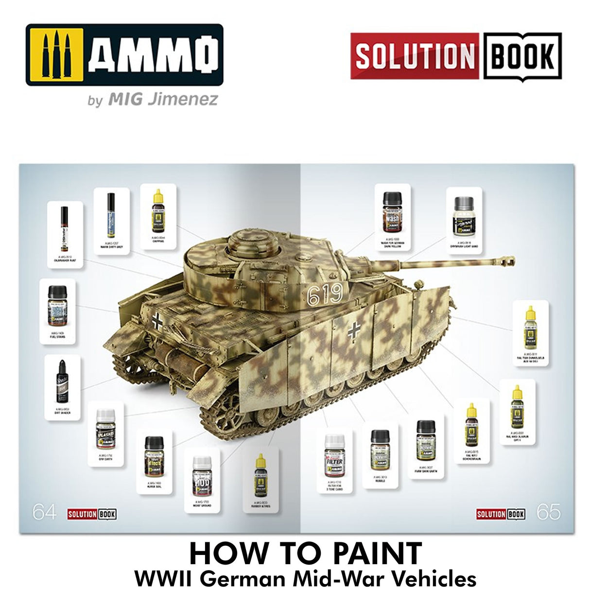 Solution Book 21 - How to Paint WWII German Mid-War Vehicles | Ammo by Mig Jimenez | MIG6527
