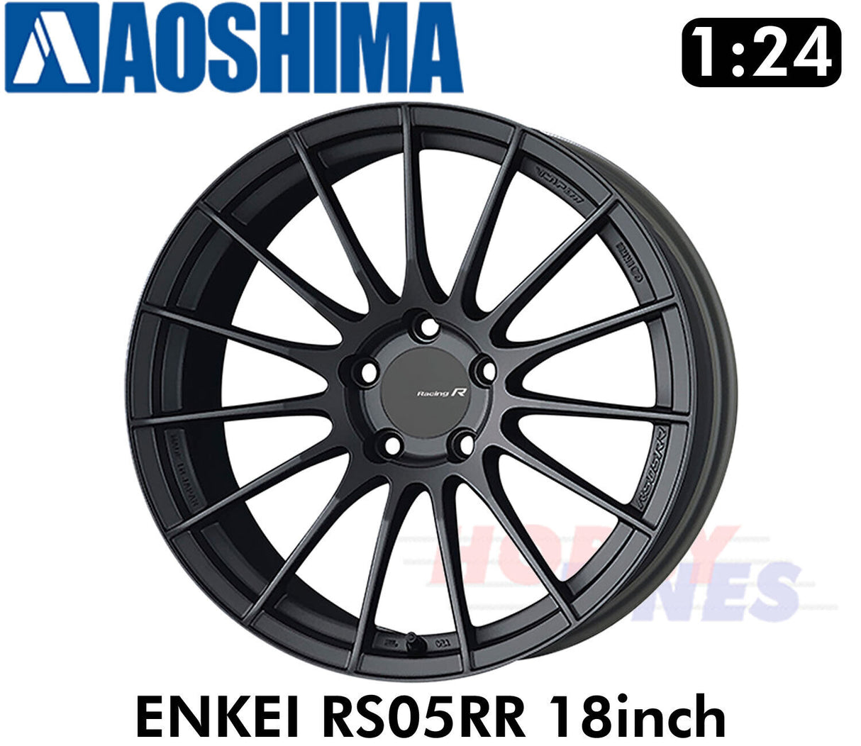 Aoshima Wheel & Tyres ENKEI RS05RR 18inch 1:24 Set of 4 Tuned Parts 06119