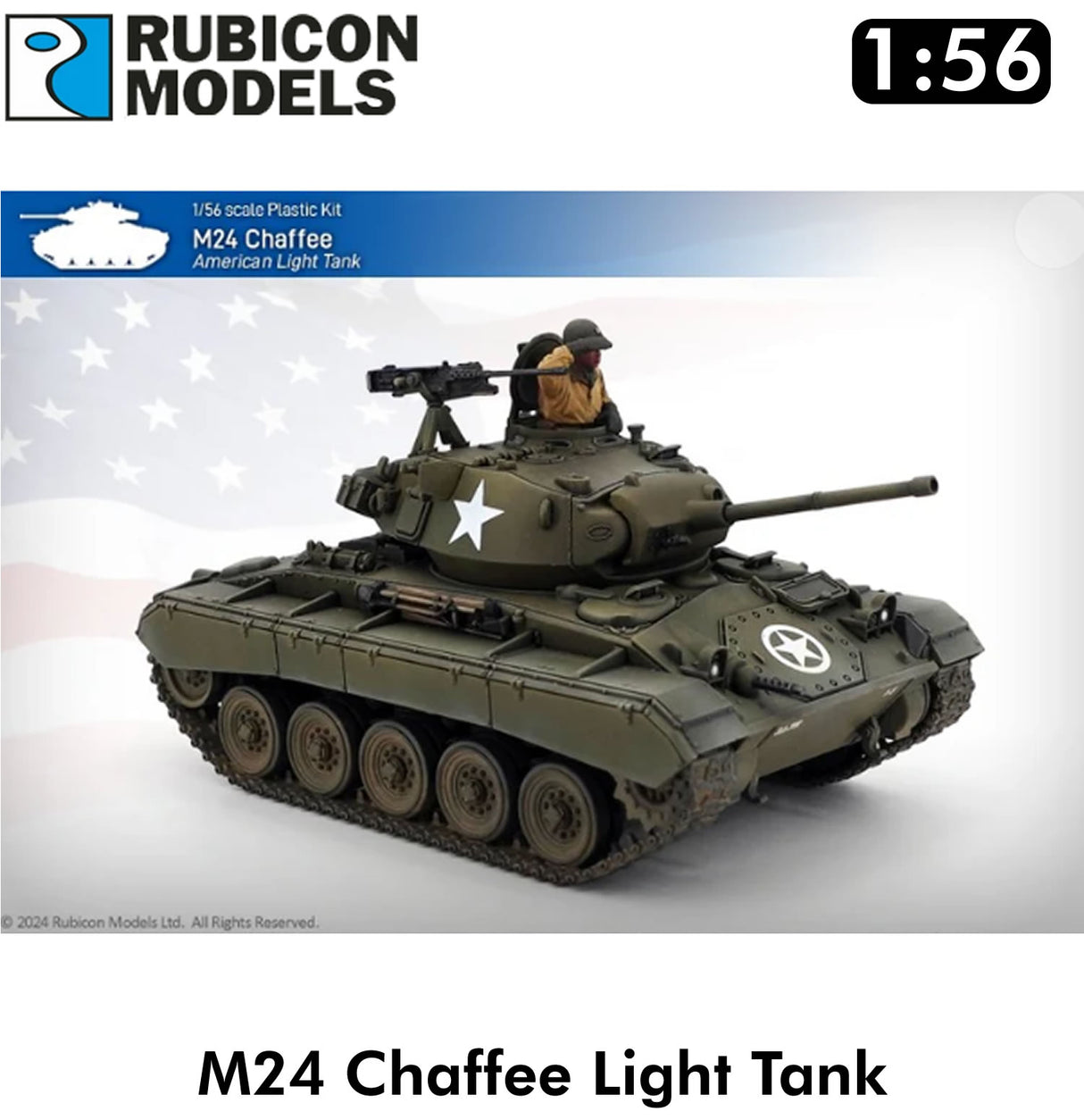 M24 CHAFFEE American Light Tank Late WWII Korea 1:56 | Rubicon Models | 280140