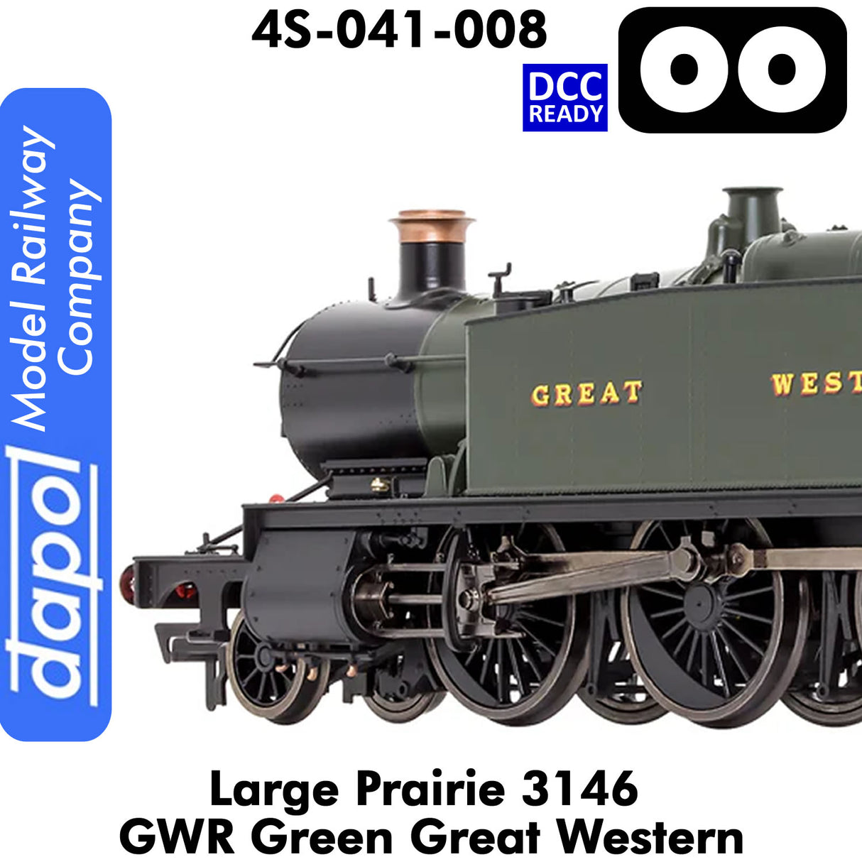LARGE PRAIRIE 3146 GWR DCC Ready Steam Locomotive | Dapol |  4S-041-008