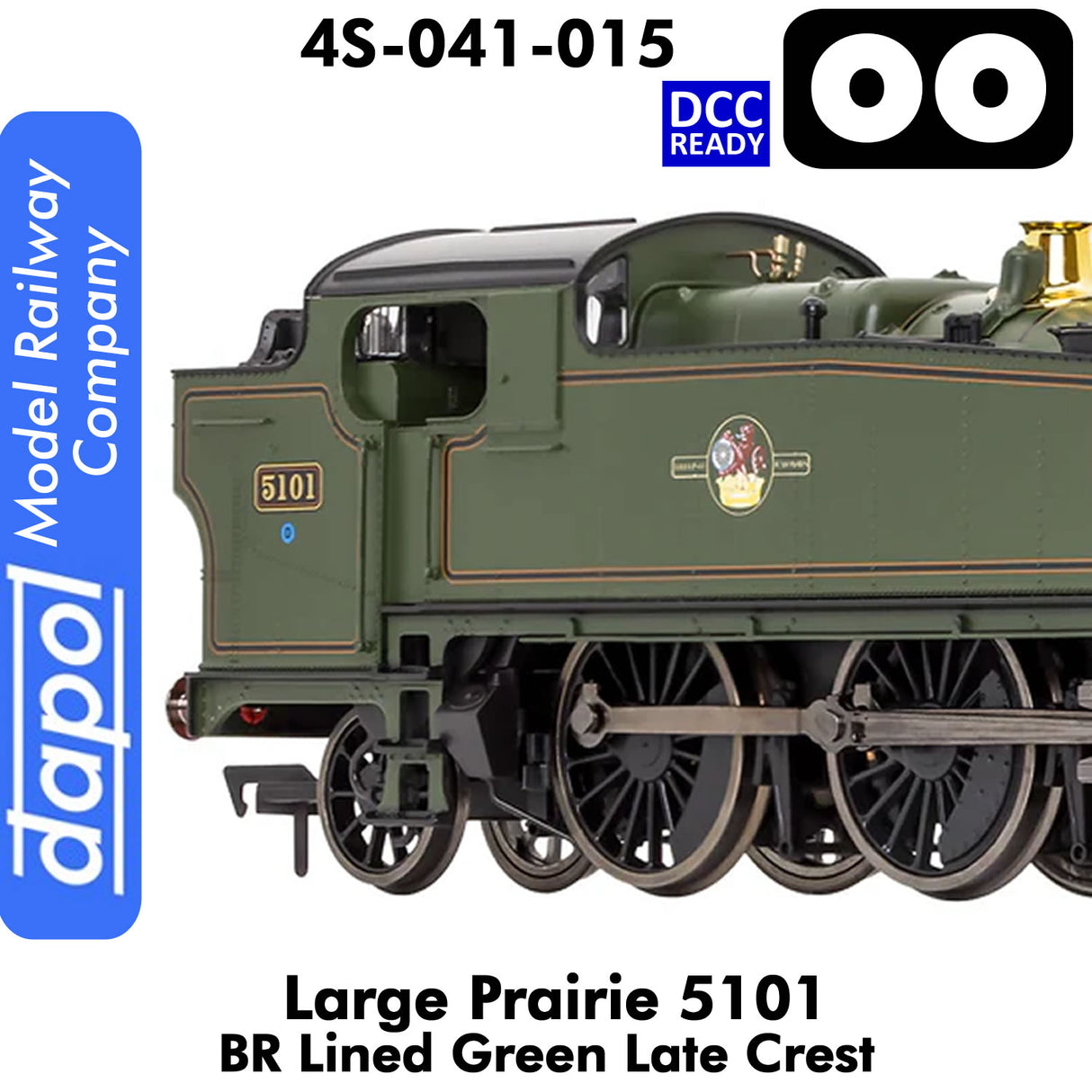 LARGE PRAIRIE 5101 BR Late Crest Steam Locomotive DCC Ready | Dapol | 4S-041-015