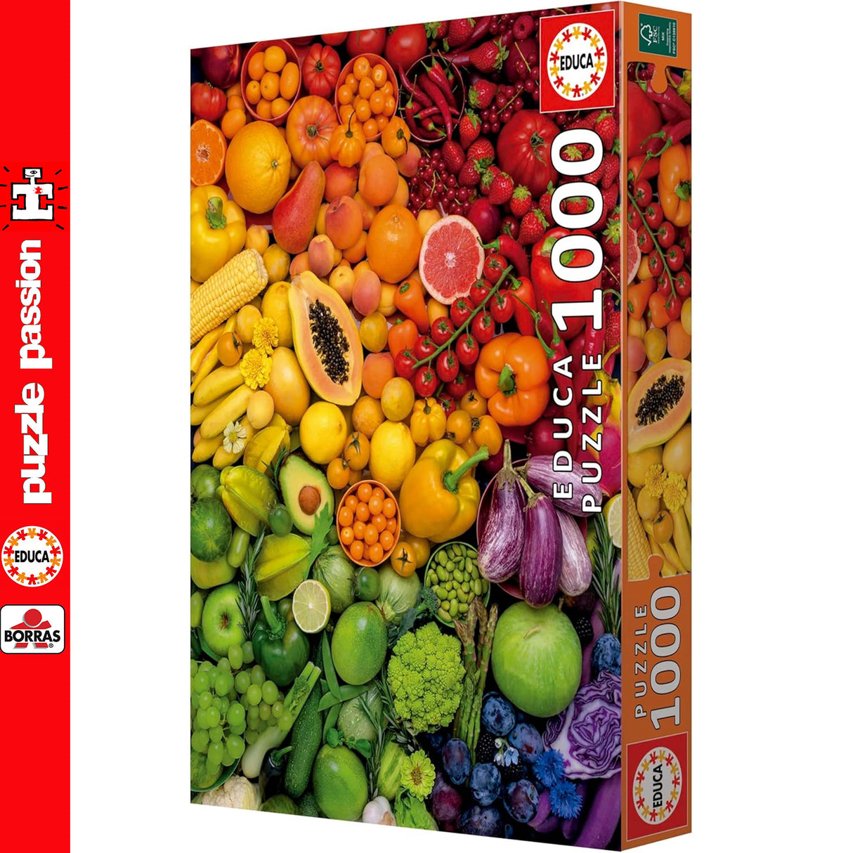 Educa COLORFUL VITAMINS 1000pc Fruit & Vegetables Super Deluxe Jigsaw Puzzle