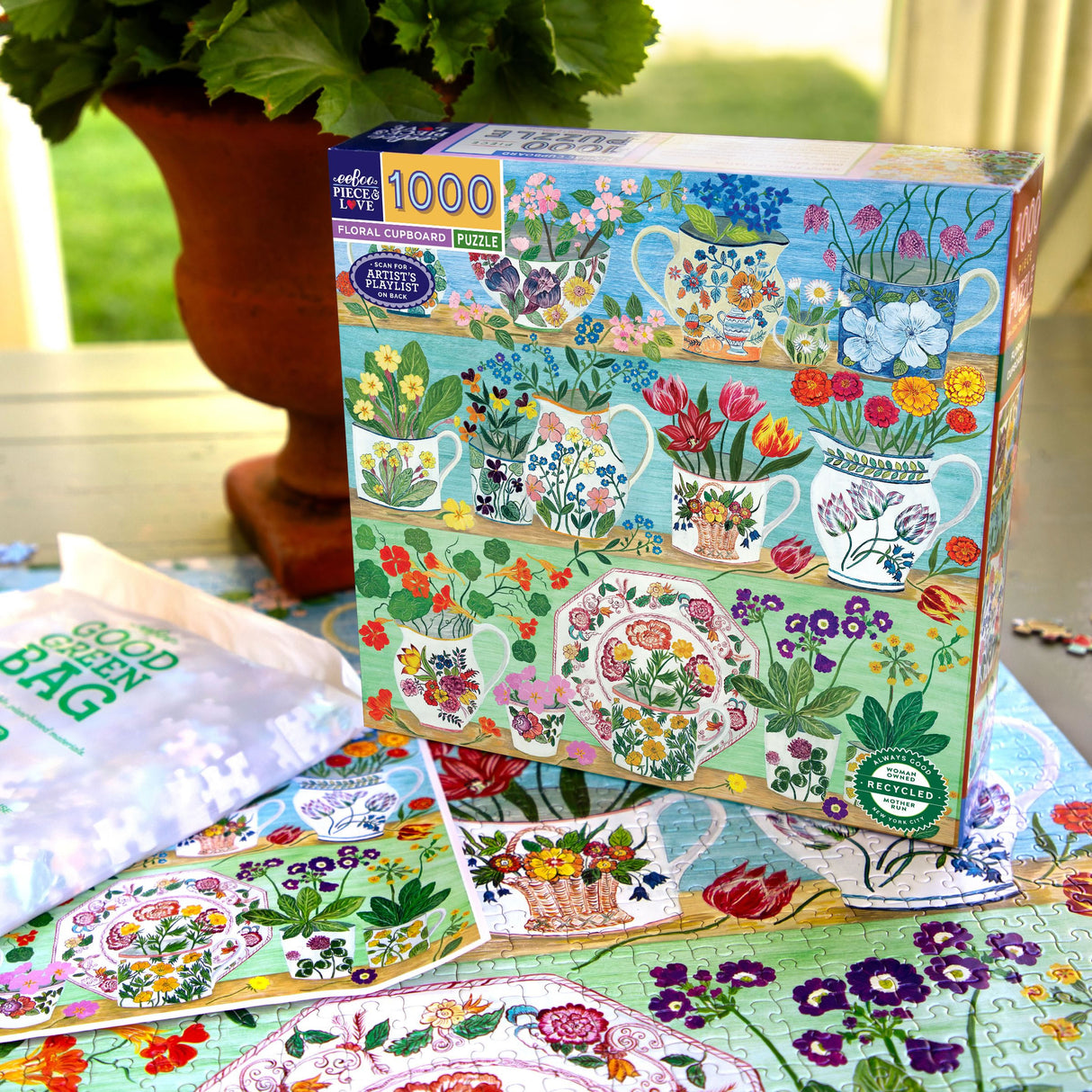 Floral Cupboard 1000pc Puzzle | eeBoo |  PZT719