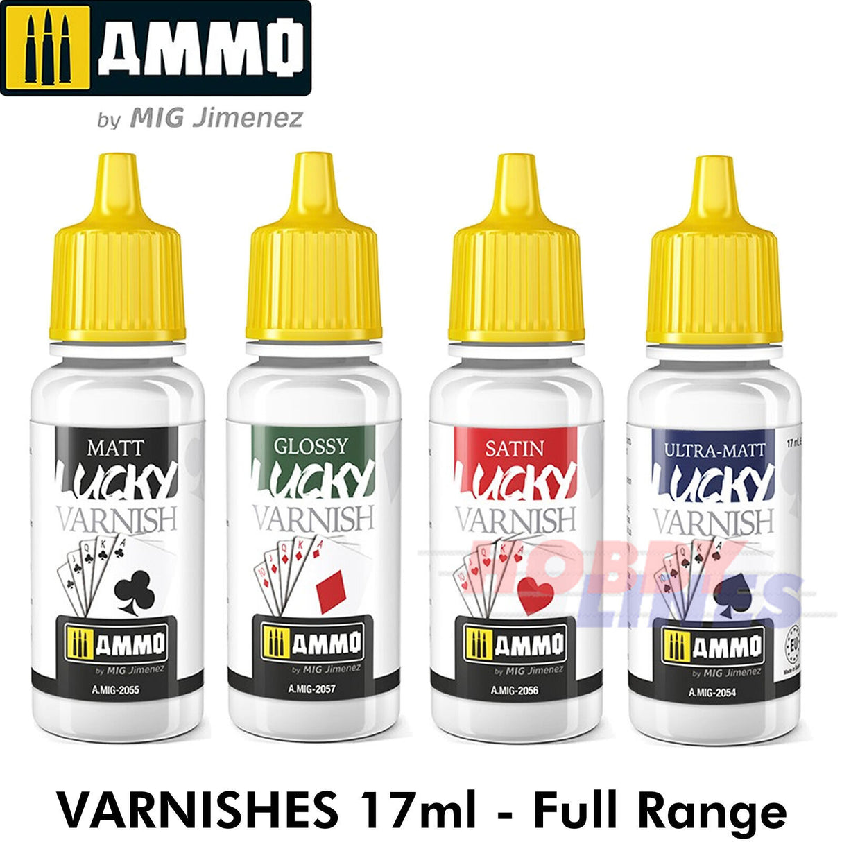 VARNISH Ultra-Matt/Matt/Satin/Glossy 60/17ml Full Range AMMO By Mig Jimenez