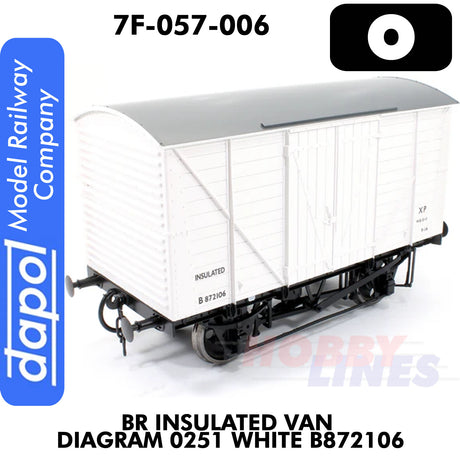 BR Insulated Van Diagaram 0251 White B872106  | Dapol | 7F-057-006