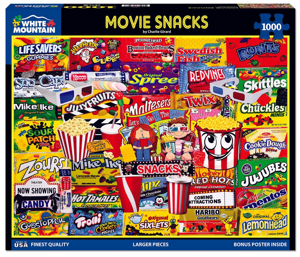 Movie Snacks - 1000pc Puzzle | White Mountain | 1884pz
