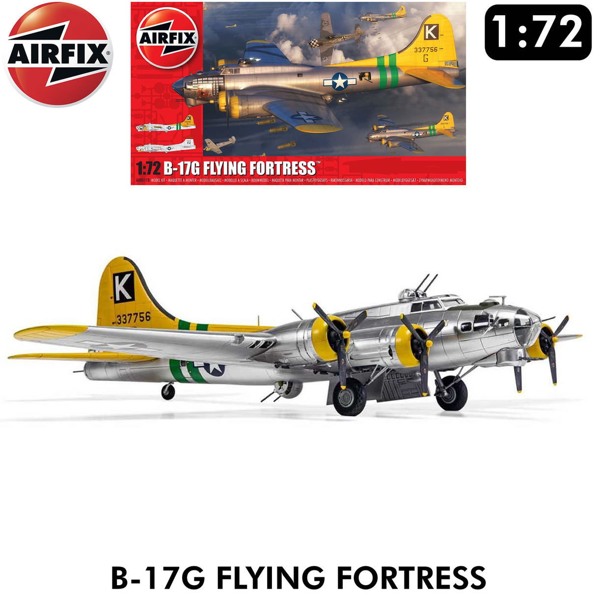 B-17G Flying Fortress WWII USAF Bomber - 1:72 Model Kit | Airfix | A08017B