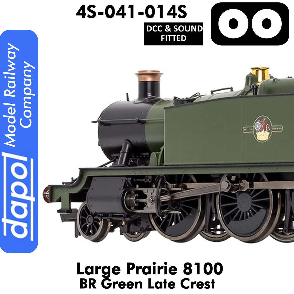 LARGE PRAIRIE 8100 BR Late Crest Steam Locomotive DCC & Sound | Dapol | 4S-041-014S