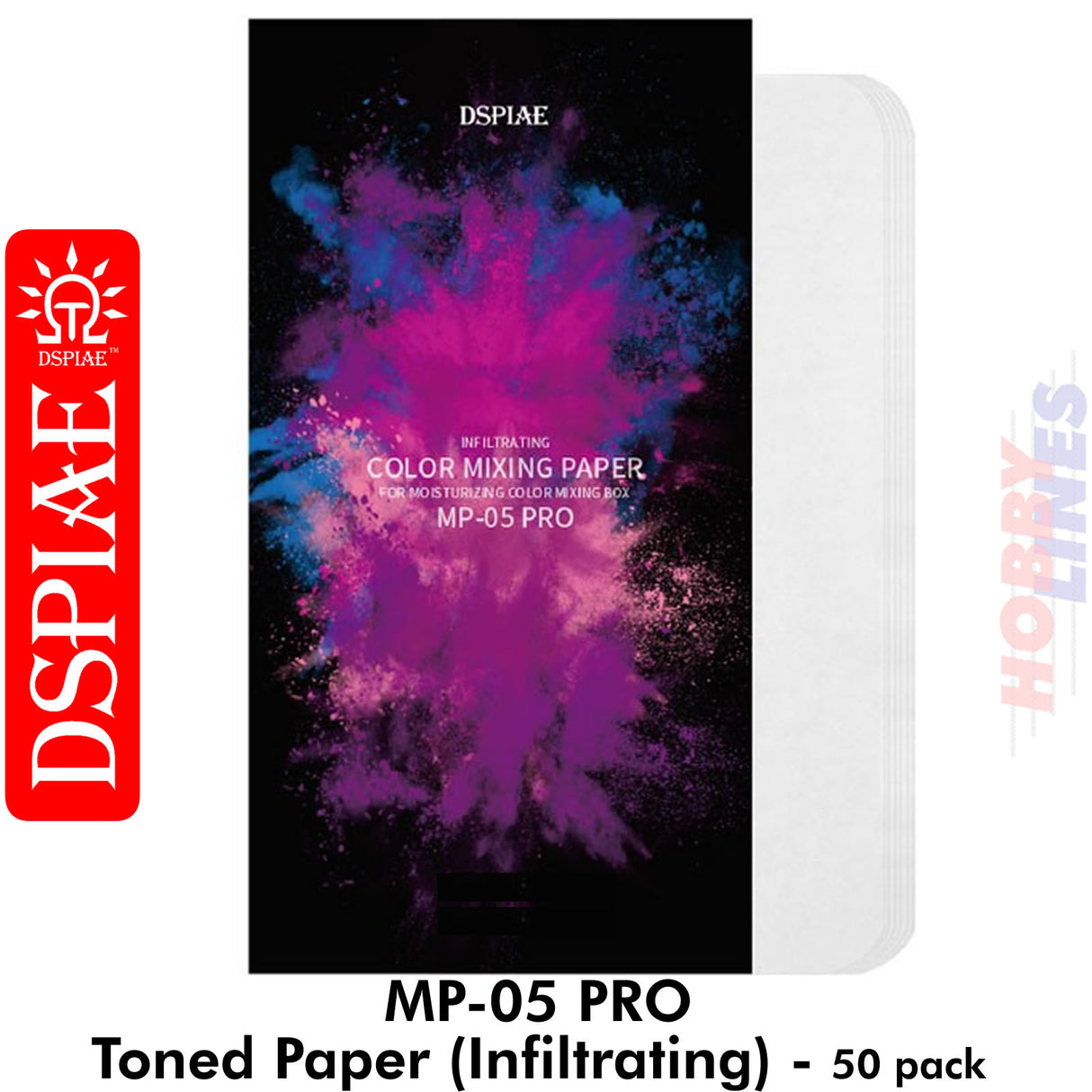 MP-05 PRO - Colour Mixing Paper 50pc for Acrylic paint  | DSPIAE | DS047