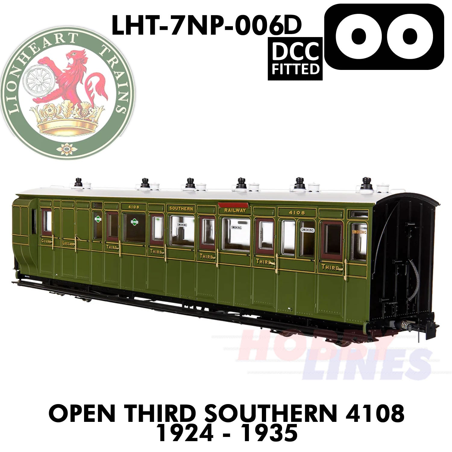 Open Third Southern 4108 1924-1935 - DCC - 1.435 OO | Lionheart Trains | LHT-7NP-006D