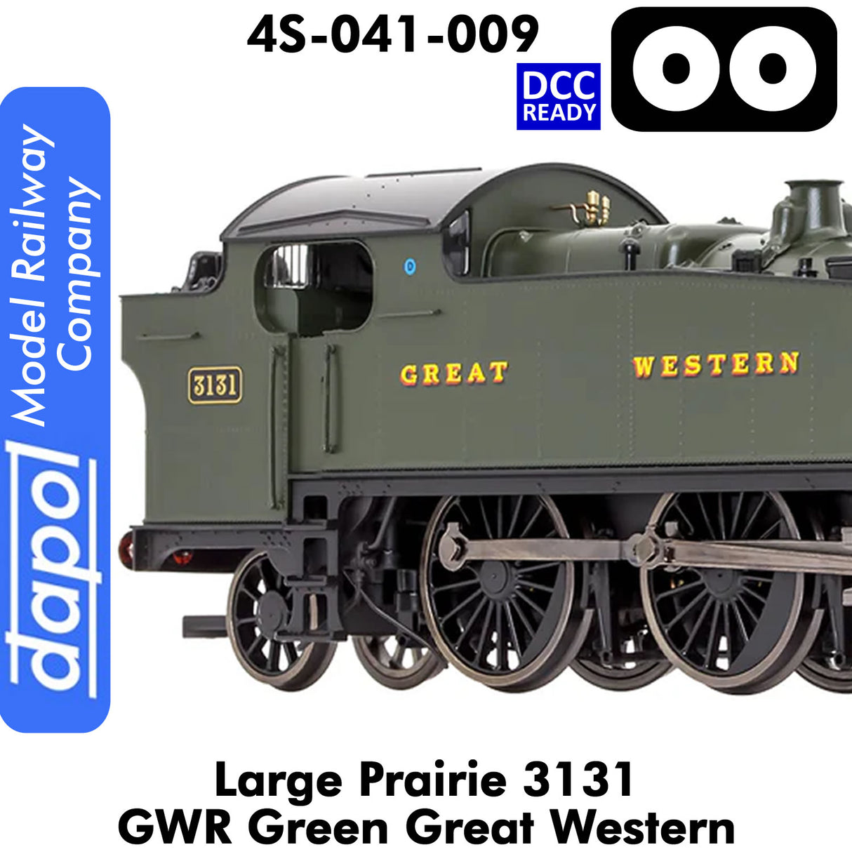 LARGE PRAIRIE 3131 GWR DCC Ready Steam Locomotive | Dapol | 4S-041-009