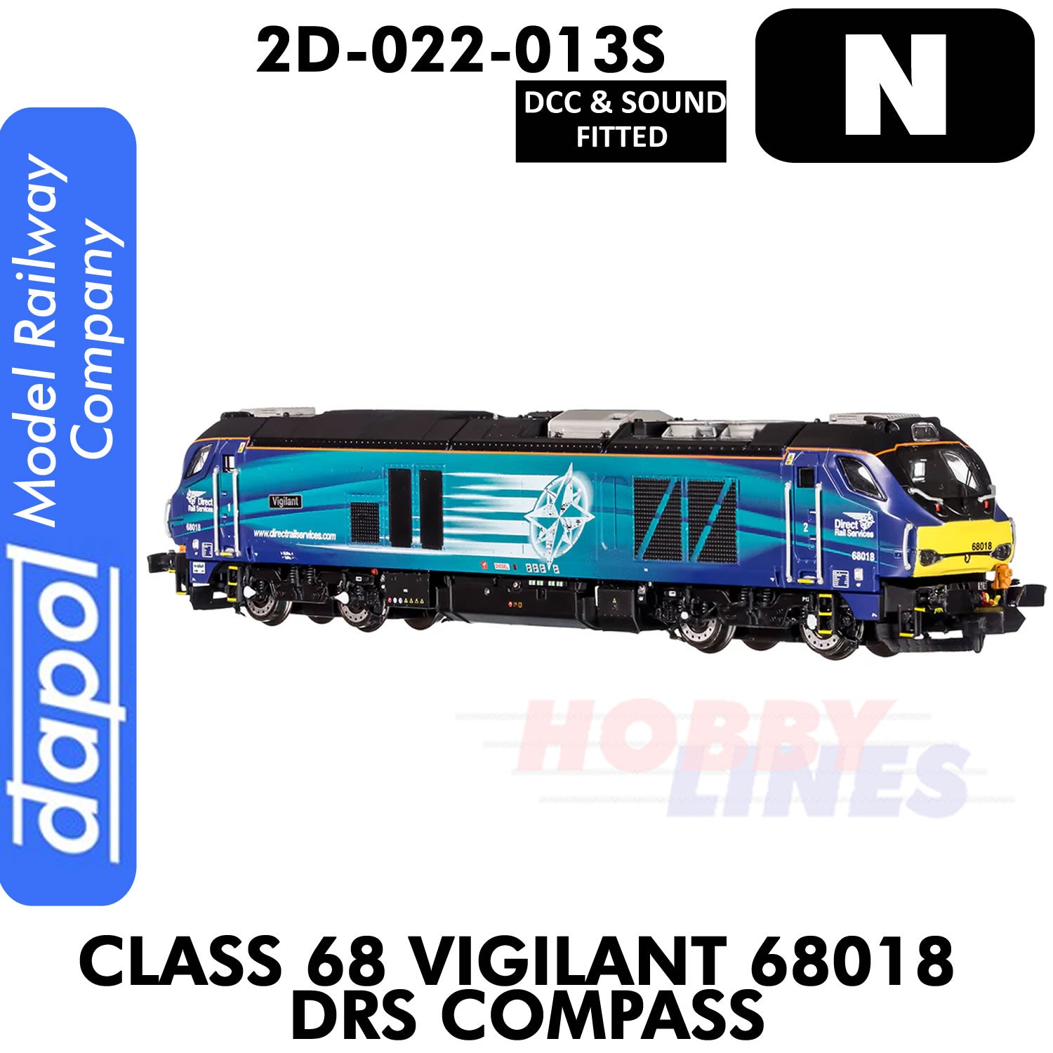 Class 68 Vigilant 68018 DRS  - DCC & Sound | Dapol | 2D-022-013S