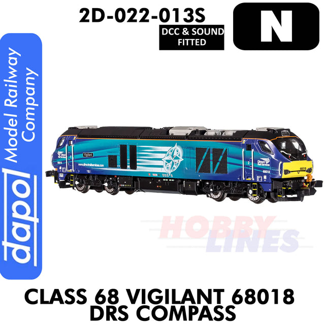 Class 68 Vigilant 68018 DRS  - DCC & Sound | Dapol | 2D-022-013S