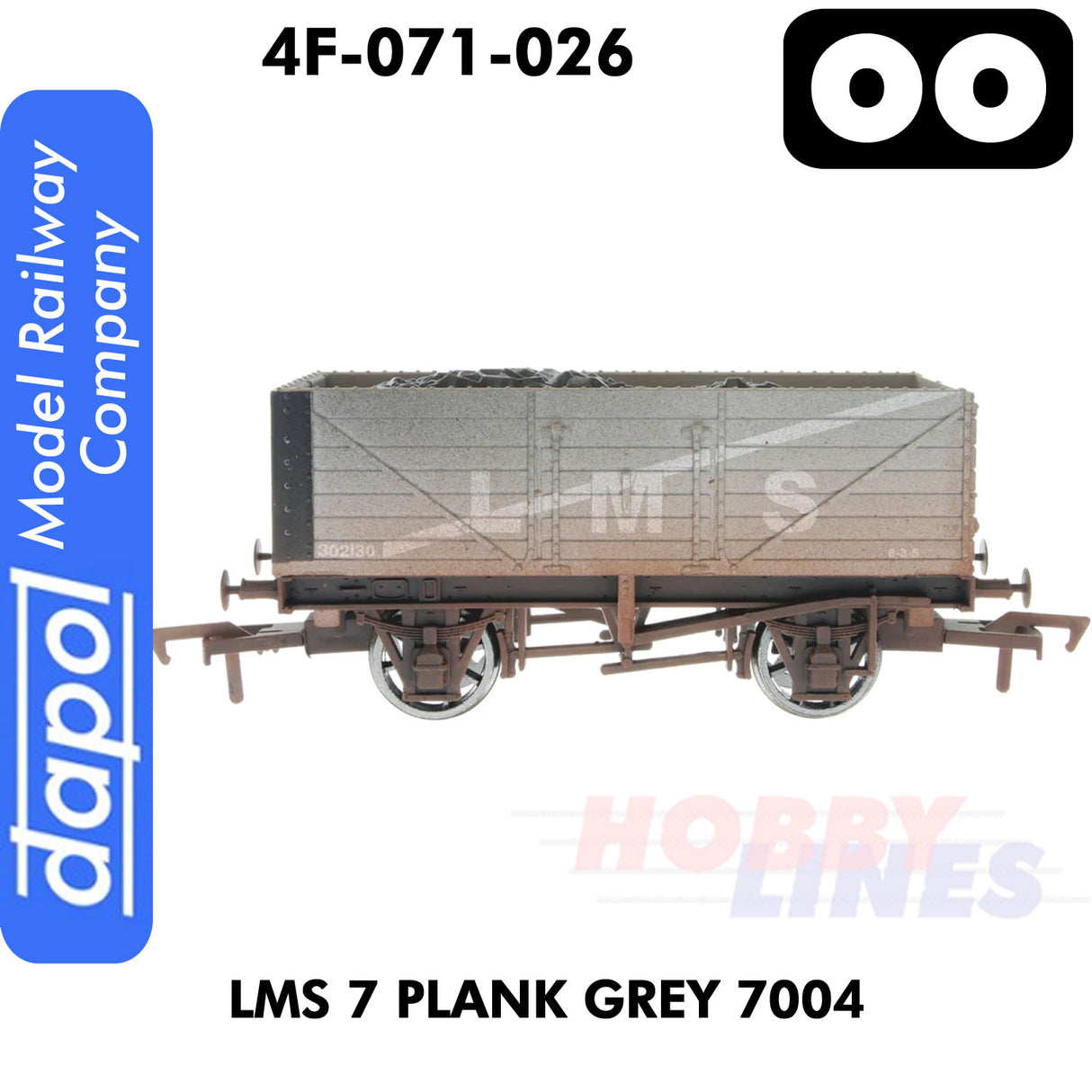 LMS 7 Plank Grey 7004 - Wagon | Dapol | 4F-071-026