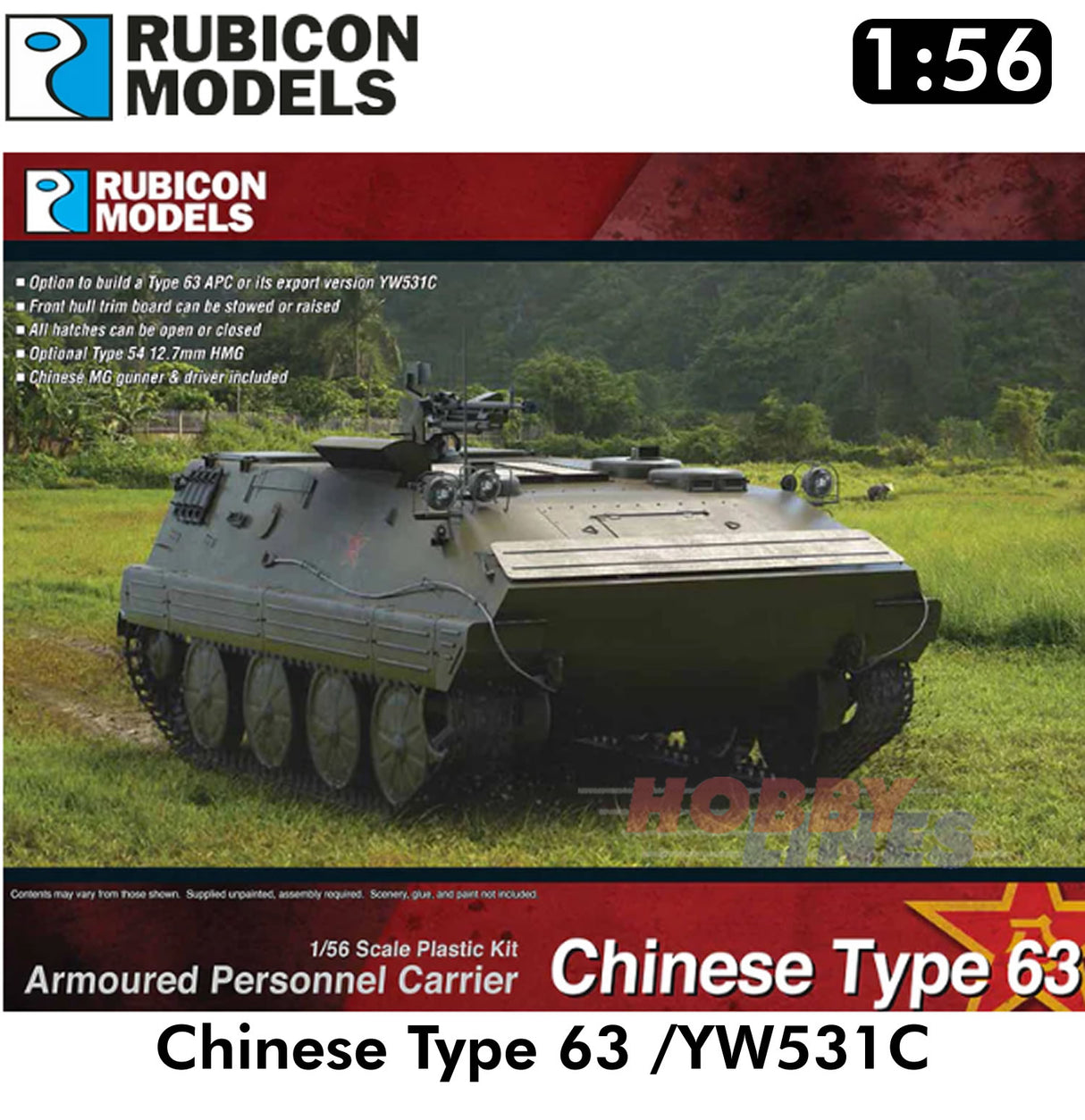 CHINESE TYPE 63 Amphibious Tank 1:56 model kit | Rubicon Models | 280116