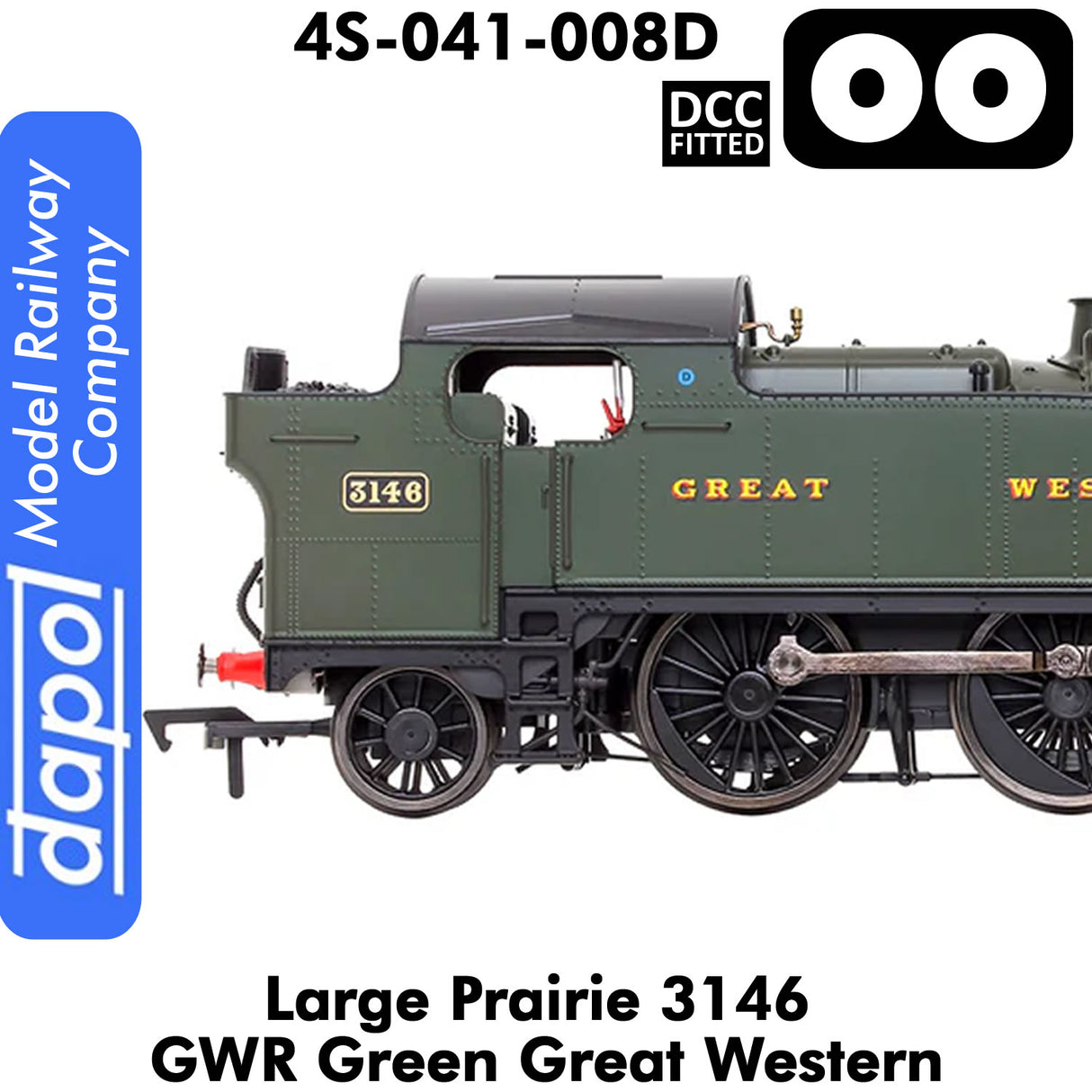 LARGE PRAIRIE 3146 GWR DCC Fitted Steam Locomotive | Dapol | 4S-041-008D