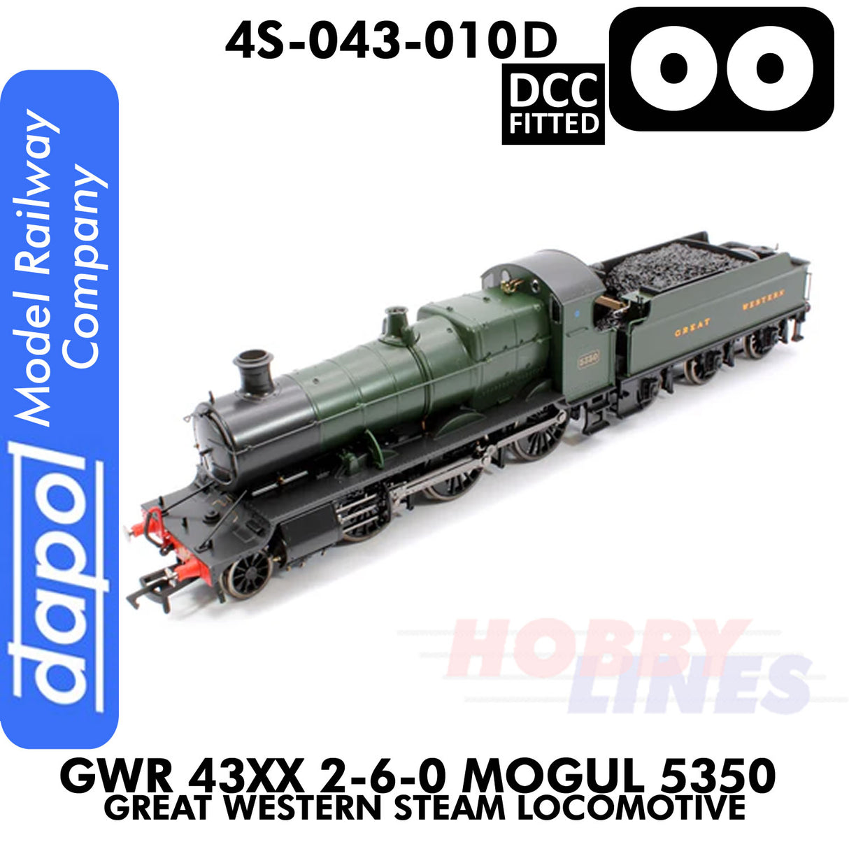 Great Western Railway - 43xx 2-6-0 Mogul 5350 Great Western -DCC - 1:76 OO | Dapol | 4S-043-0010D