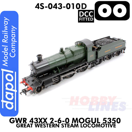 Great Western Railway - 43xx 2-6-0 Mogul 5350 Great Western -DCC - 1:76 OO | Dapol | 4S-043-0010D