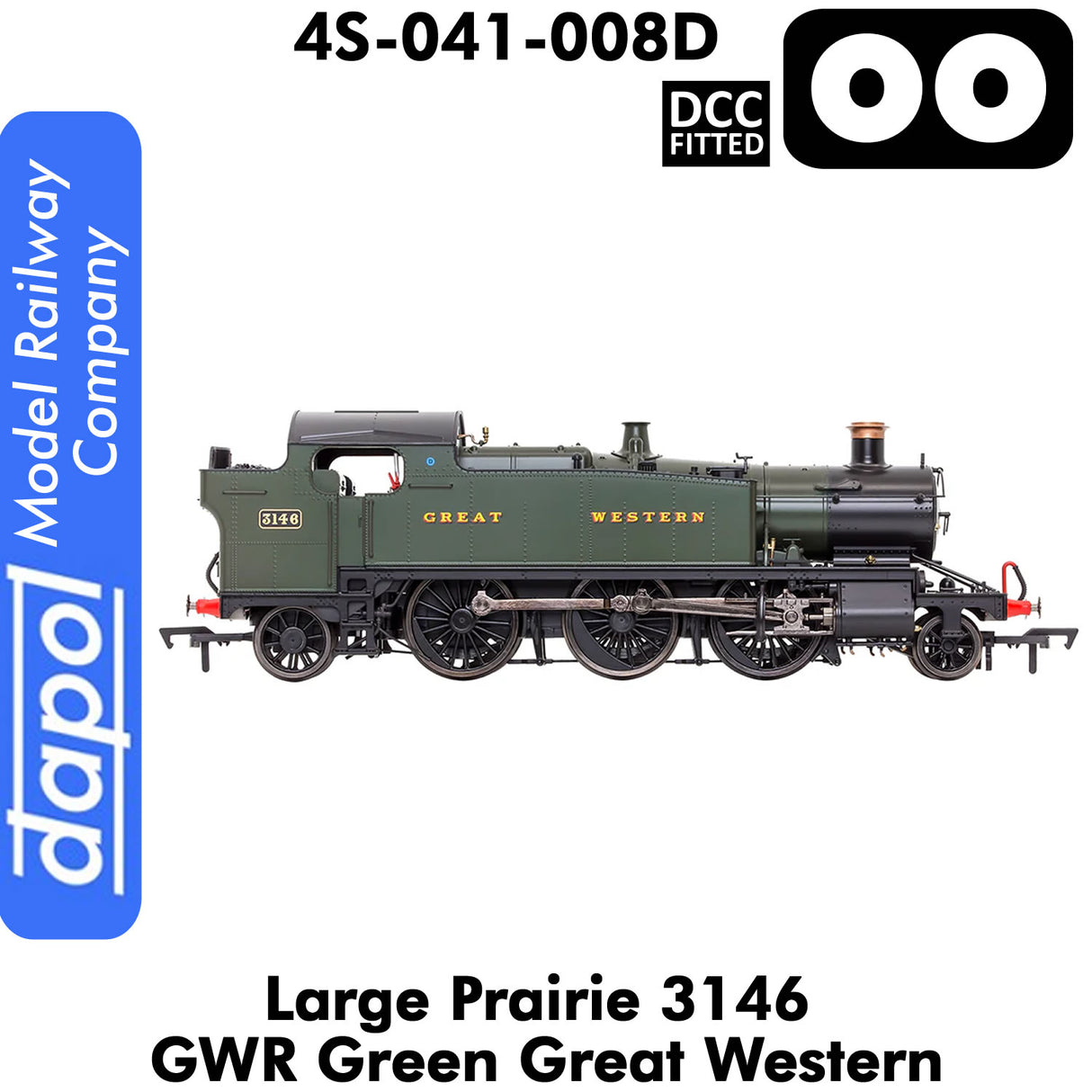 LARGE PRAIRIE 3146 GWR DCC Fitted Steam Locomotive | Dapol | 4S-041-008D