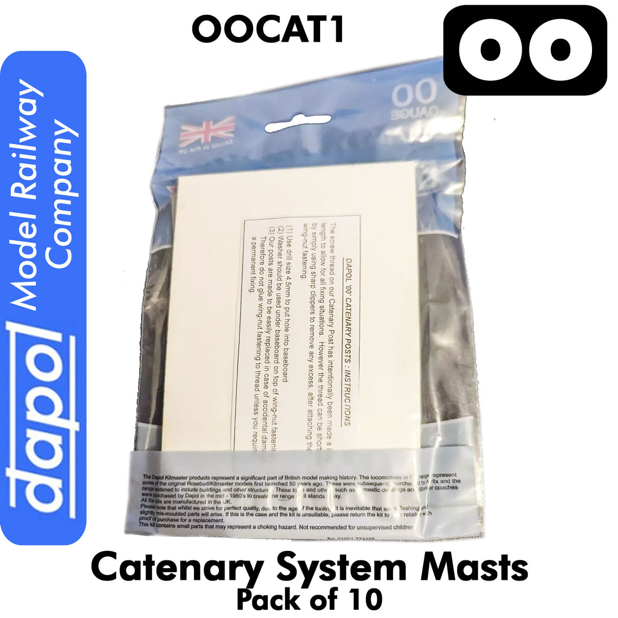 Easi-Fit CATENARY MASTS Dapol Pack 10 Kitmaster OO Gauge OOCAT1