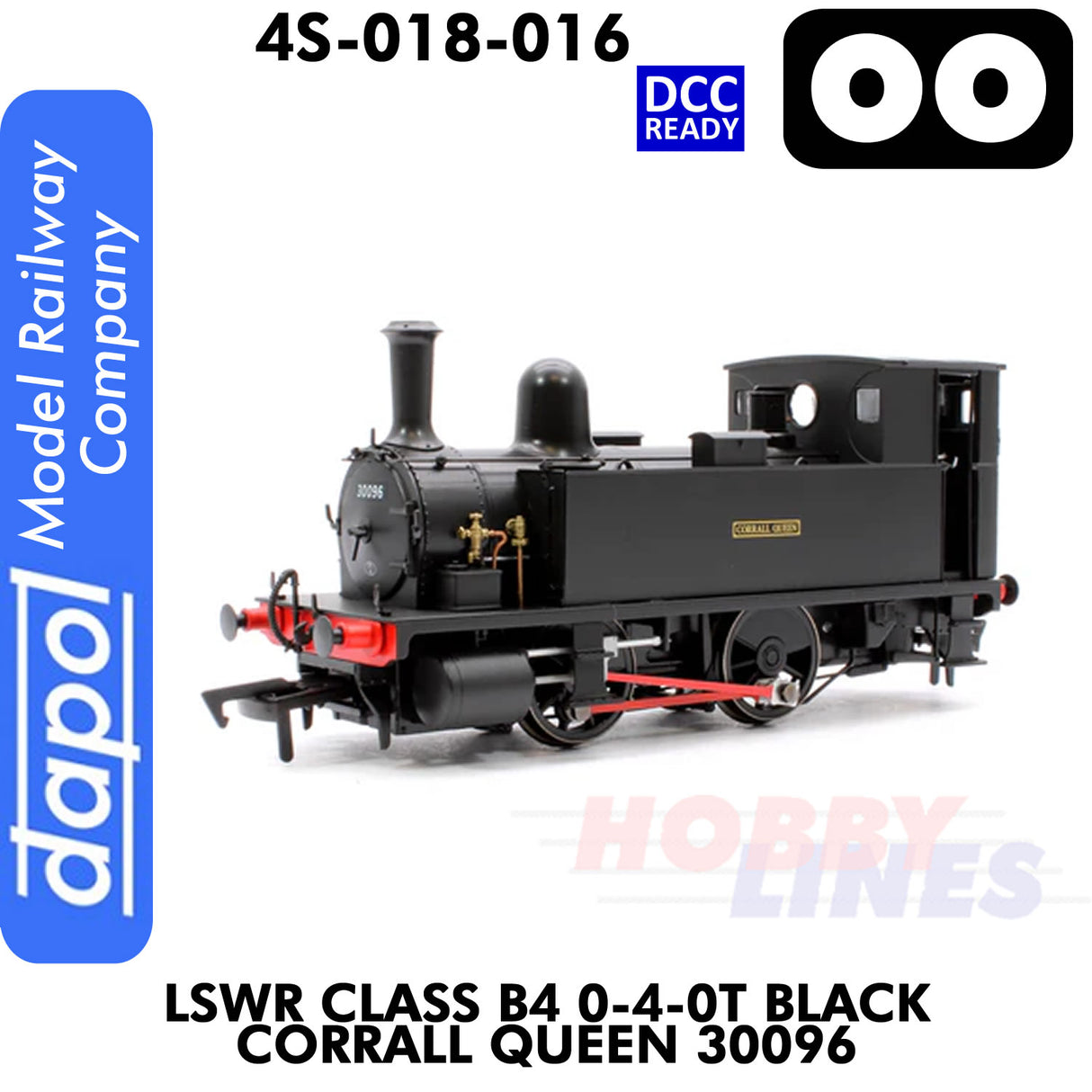 LSWR Class B4 0-4-0T Black Corrall Queen 30096 - DCC Ready | Dapol | 4S-0018-016