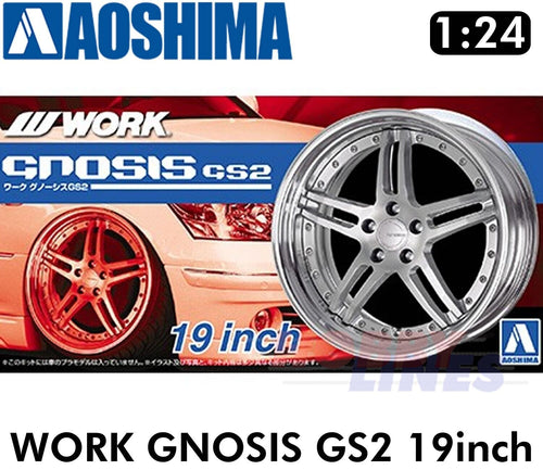 WORK GNOSIS GS2 19inch 1:24 WHEELS & TYRES Set of 4 AOSHIMA Tuned Parts 05244