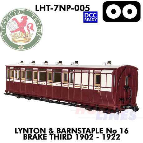 Lynton & Barnstaple No.16 Brake Third 1902-1922 - DCC Ready | Lionheart Trains |  LHT-7NP-005