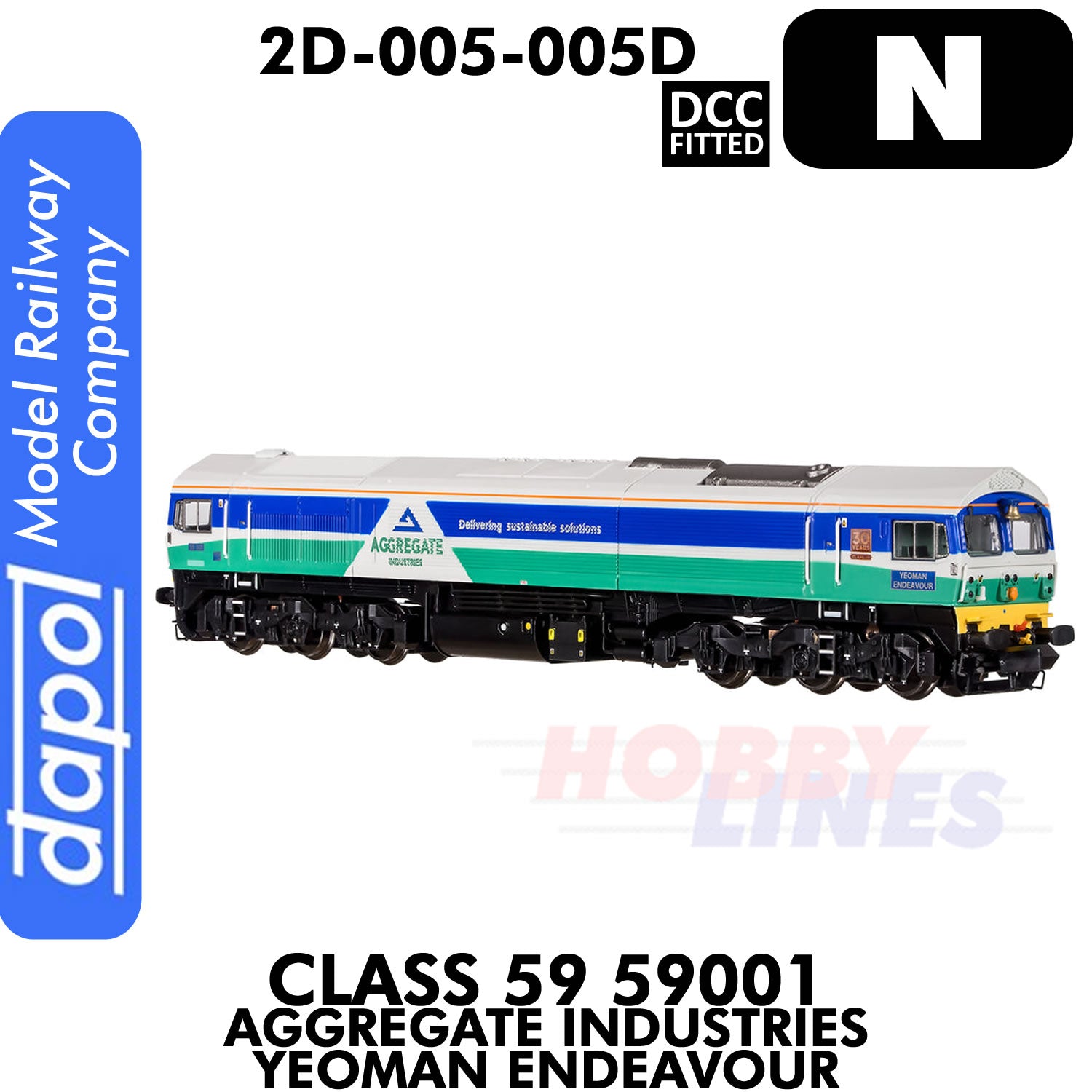 Class 59 59001 Aggregate Industries Yeoman Endeavour - DCC Fitted | Dapol | 2D-005-005D