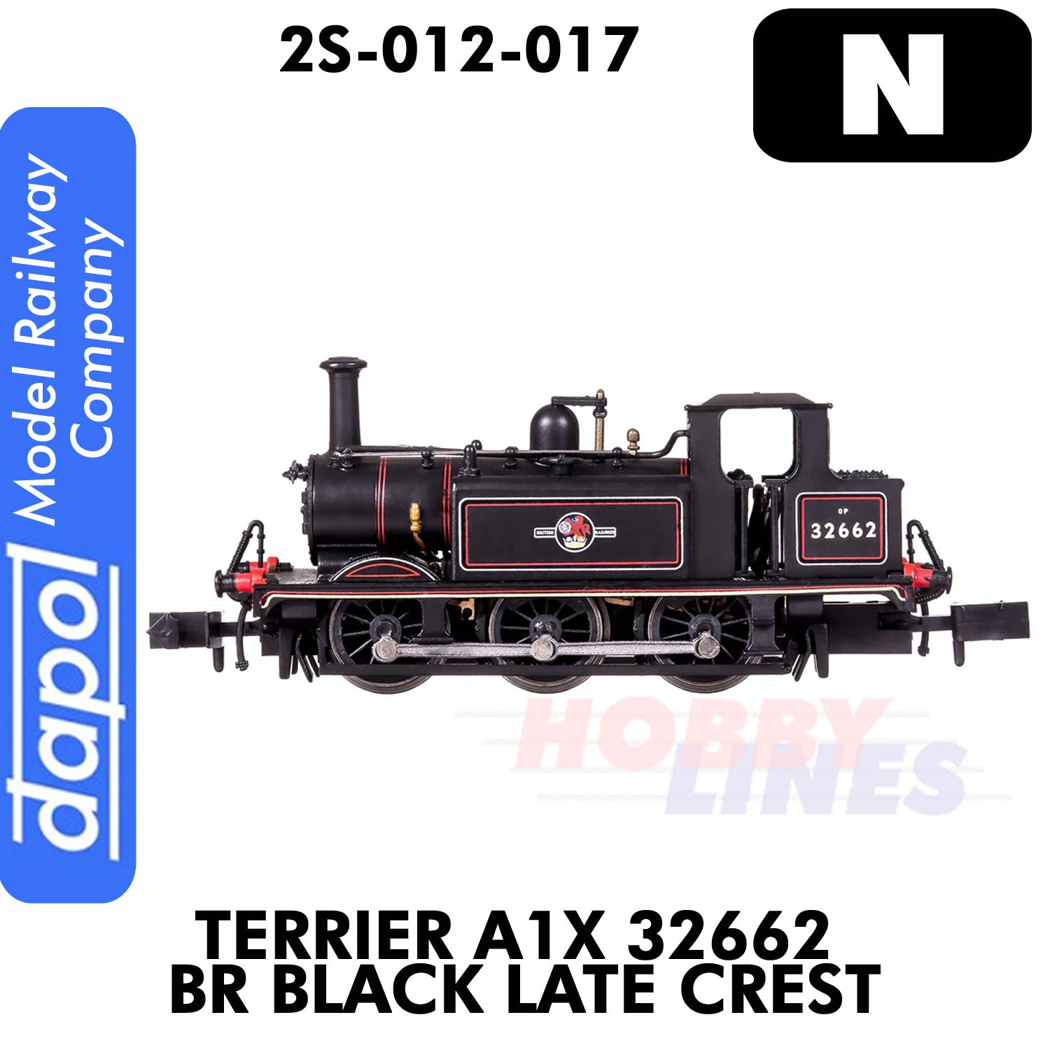 Terrier A1X 32662 BR - Black Late Crest | Dapol | 2S-012-017