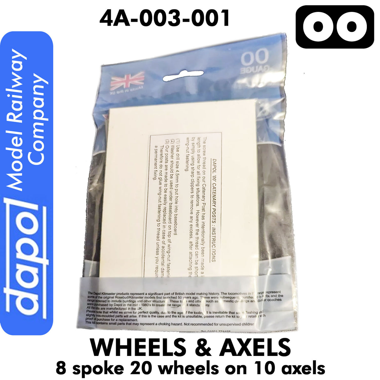 Wheels & Axels - 8 Spoke - 20 wheels on 10 axels | Dapol | 4A-003-001