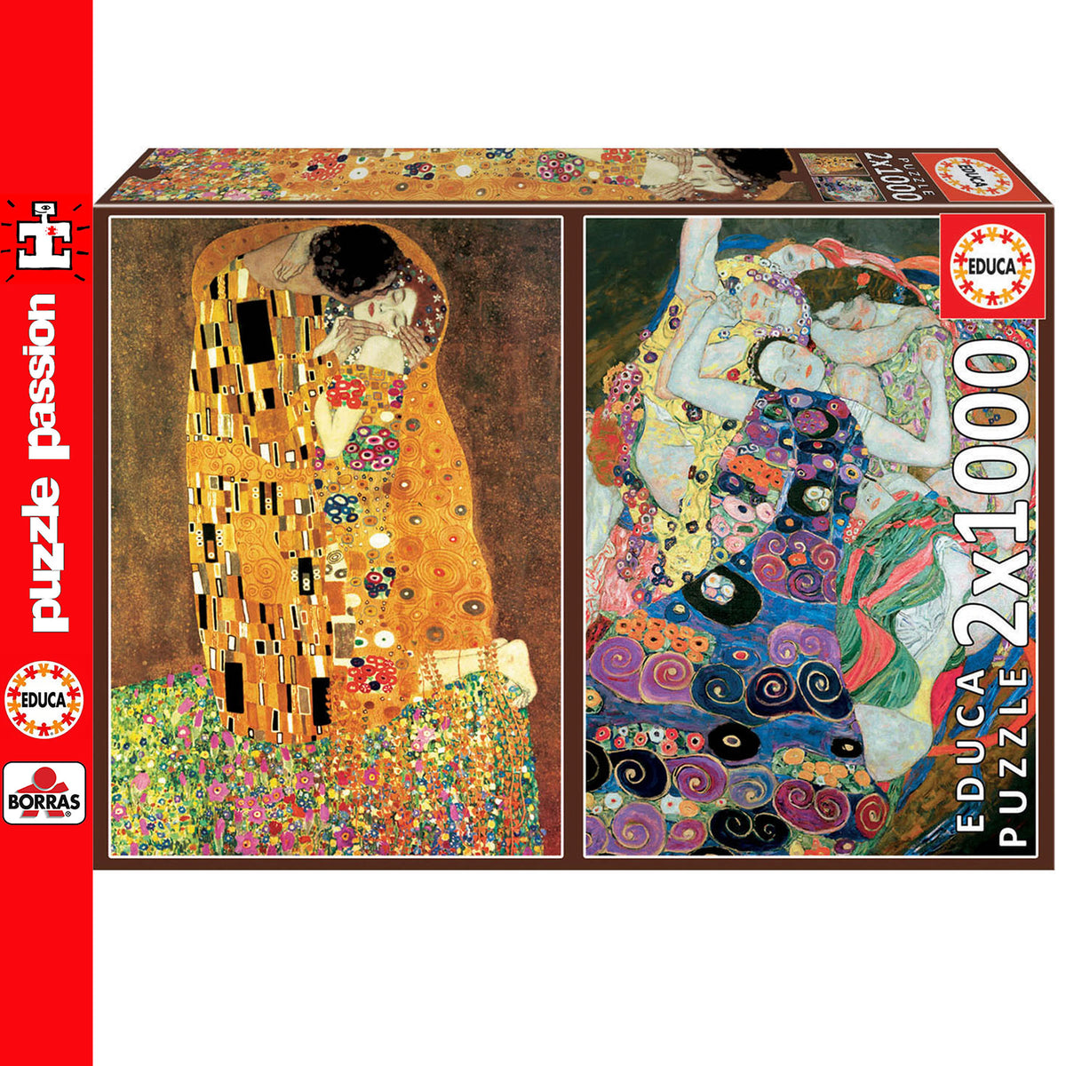 El Beso & La Virgen Gustav Klimt 2 x 1000 Piece Jigsaw Puzzles | Educa | 18488