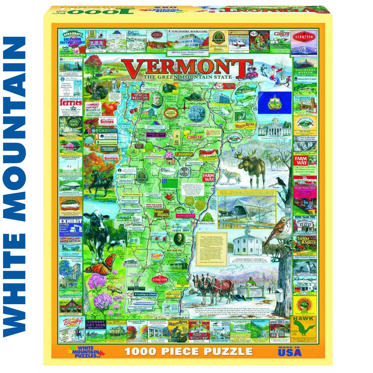 VERMONT 1000 pc super deluxe Jigsaw Puzzle WHITE MOUNTAIN 655pz