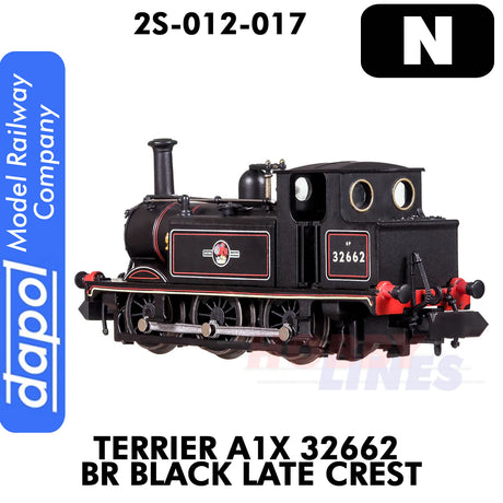 Terrier A1X 32662 BR - Black Late Crest | Dapol | 2S-012-017