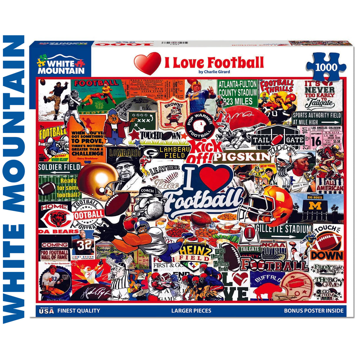 I Love Football - 1000pc Puzzle | White Mountain | 1771pz