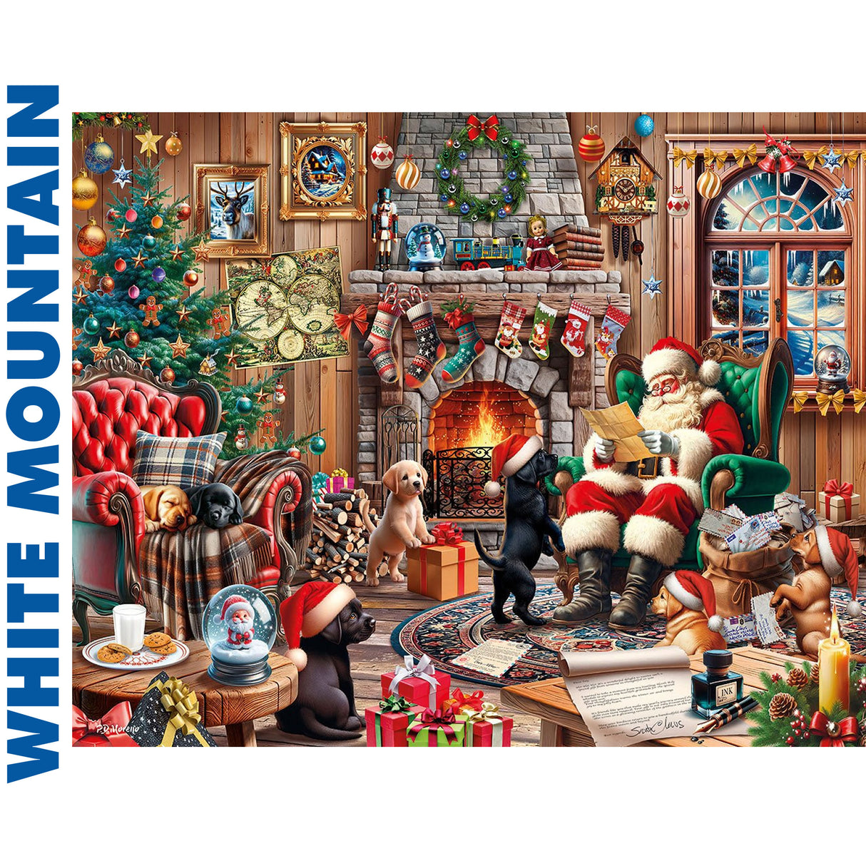 Christmas Puppies 1000pc Jigsaw Puzzle | White Mountain | 2009pz