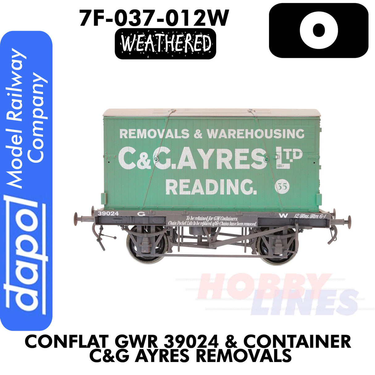 Conflat GWR 3902 & Container C&G Ayres Removals - Weathered | Dapol | 7F-037-012W