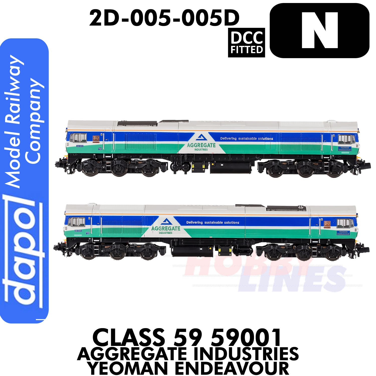 Class 59 59001 Aggregate Industries Yeoman Endeavour - DCC Fitted | Dapol | 2D-005-005D